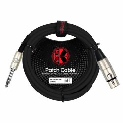 Cable de señal Kirlin XLR hembra a 1/4 estéreo - negro de 6 metros