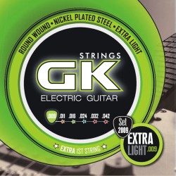 Set de cuerdas GK para Guitarra Eléctrica, Extra Light .009 - .042