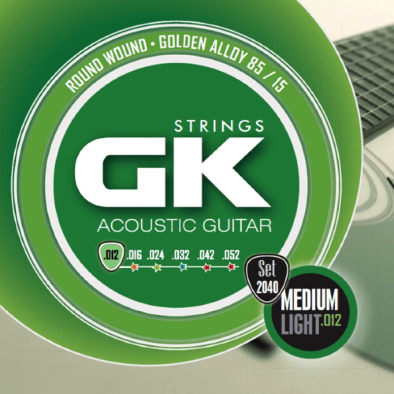 Set de cuerdas GK para Guitarra Acústica, Light .012 - .052