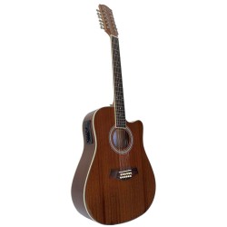 Guitarra de 12 cuerdas Electroacústica Valenciana 43.5 cutaway caoba
