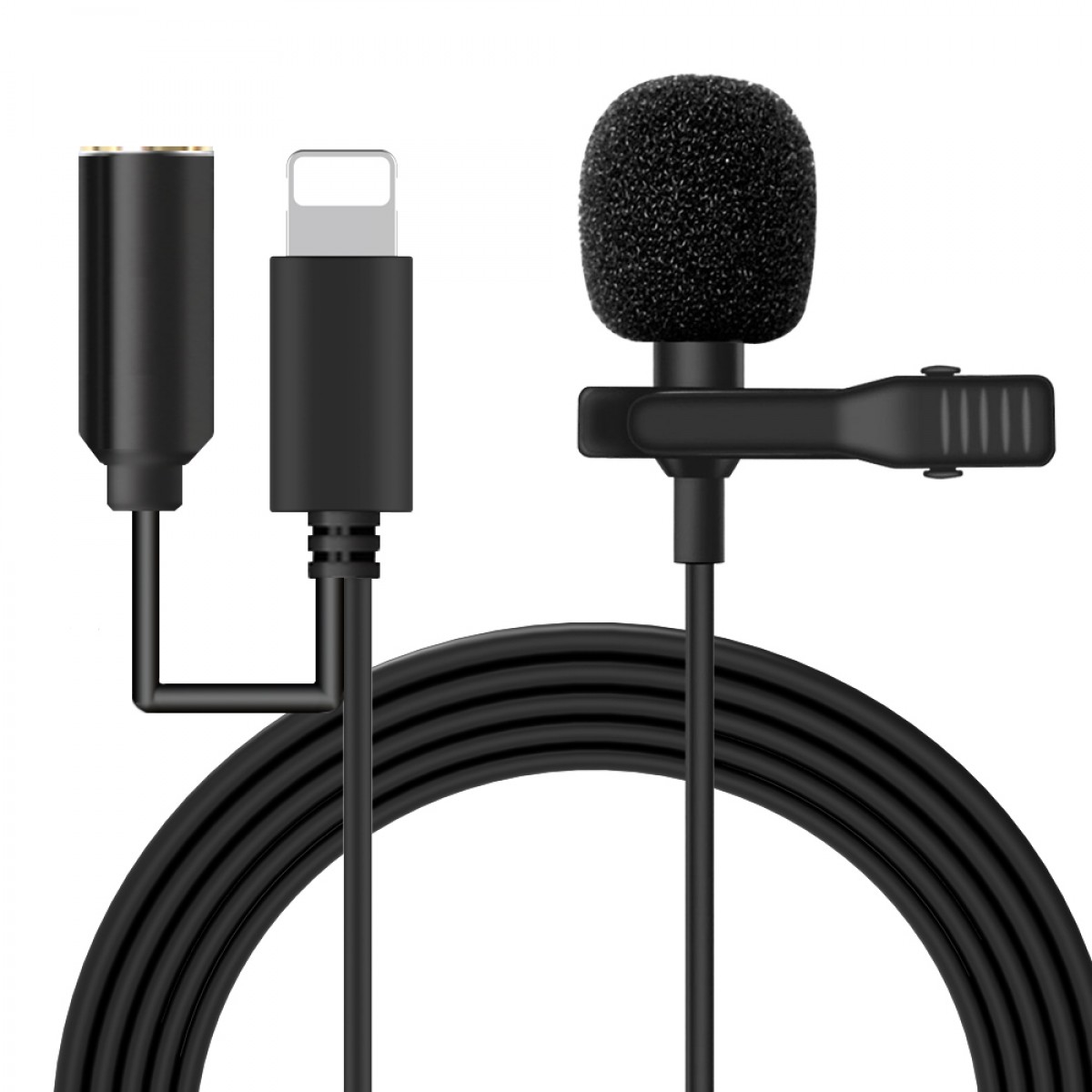 Juego completo de micrófono de solapa profesional de condensador  omnidireccional de grado de grabación de audio y video para Android,  iPhone