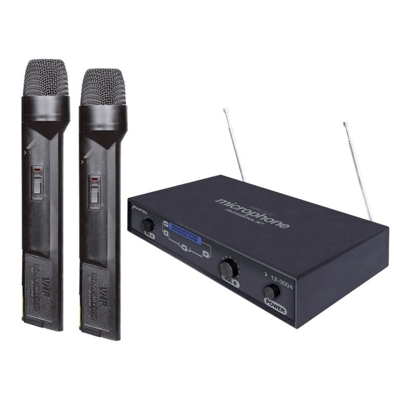 Set Mitzu de 2 micrófonos inalámbricos VHF