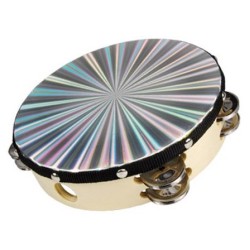 Pandereta Zebra Diamantado, blanco de 20 cm