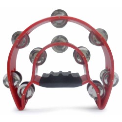Pandereta Bocheli en forma de doble media luna, roja