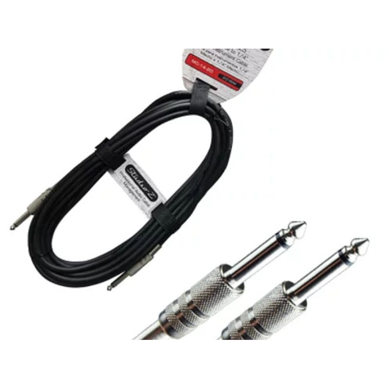 Cable de audio Zebra de 6.3 mm a 6.3 mm mono calibre 20 de 0.9 m