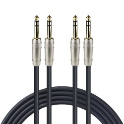 Cable de audio doble Zebra de 6.3 mm a 6.3 mm estéreo de 0.9 m