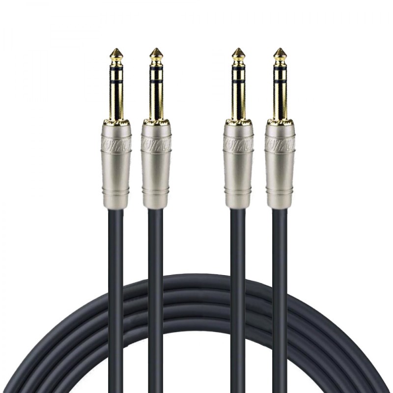 Cable de audio doble Zebra de 6.3 mm a 6.3 mm estéreo de 0.9 m